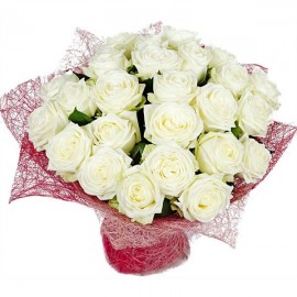 Bouquet of 25 white roses Polaris